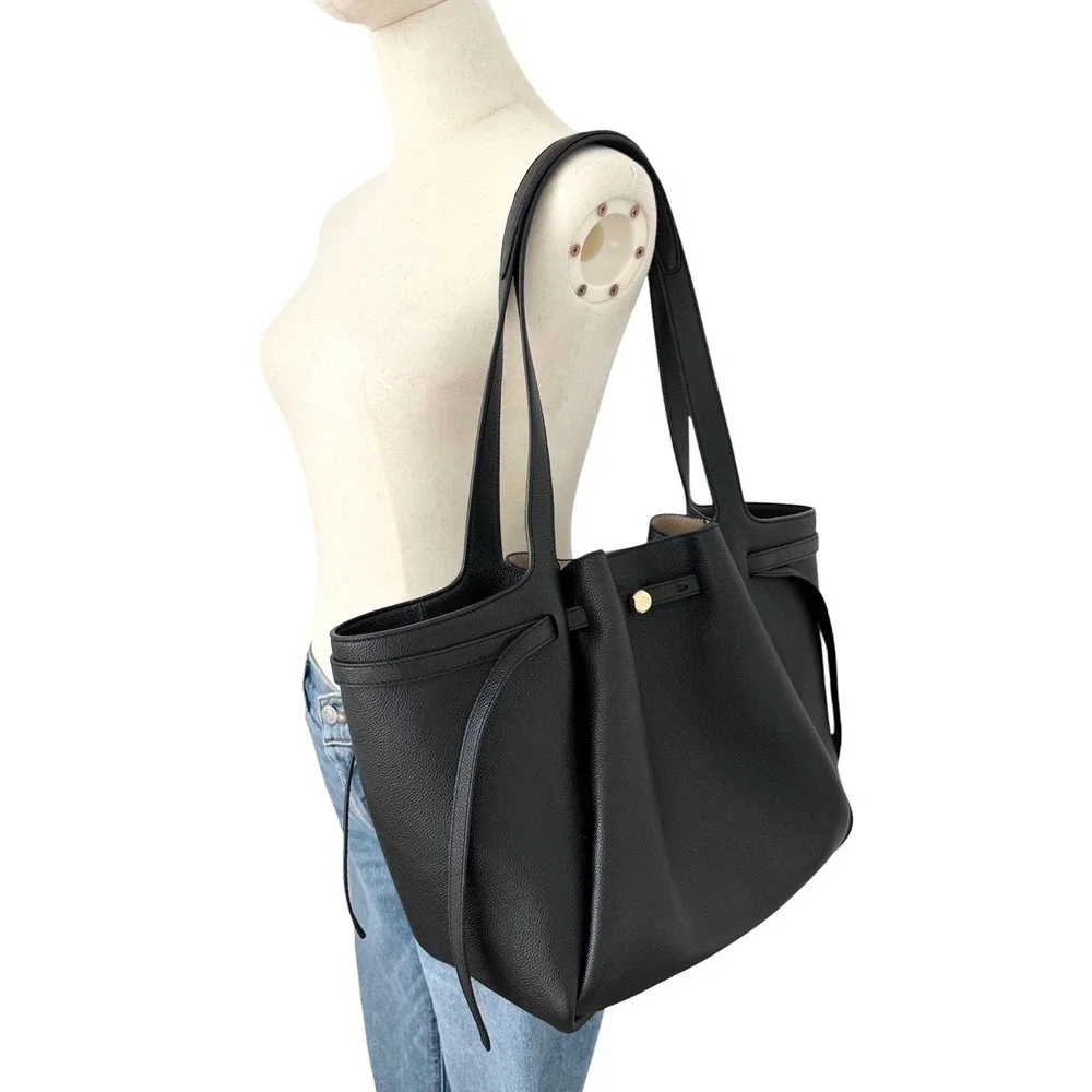 Tory Burch Black Romy Pebble Tote Bag